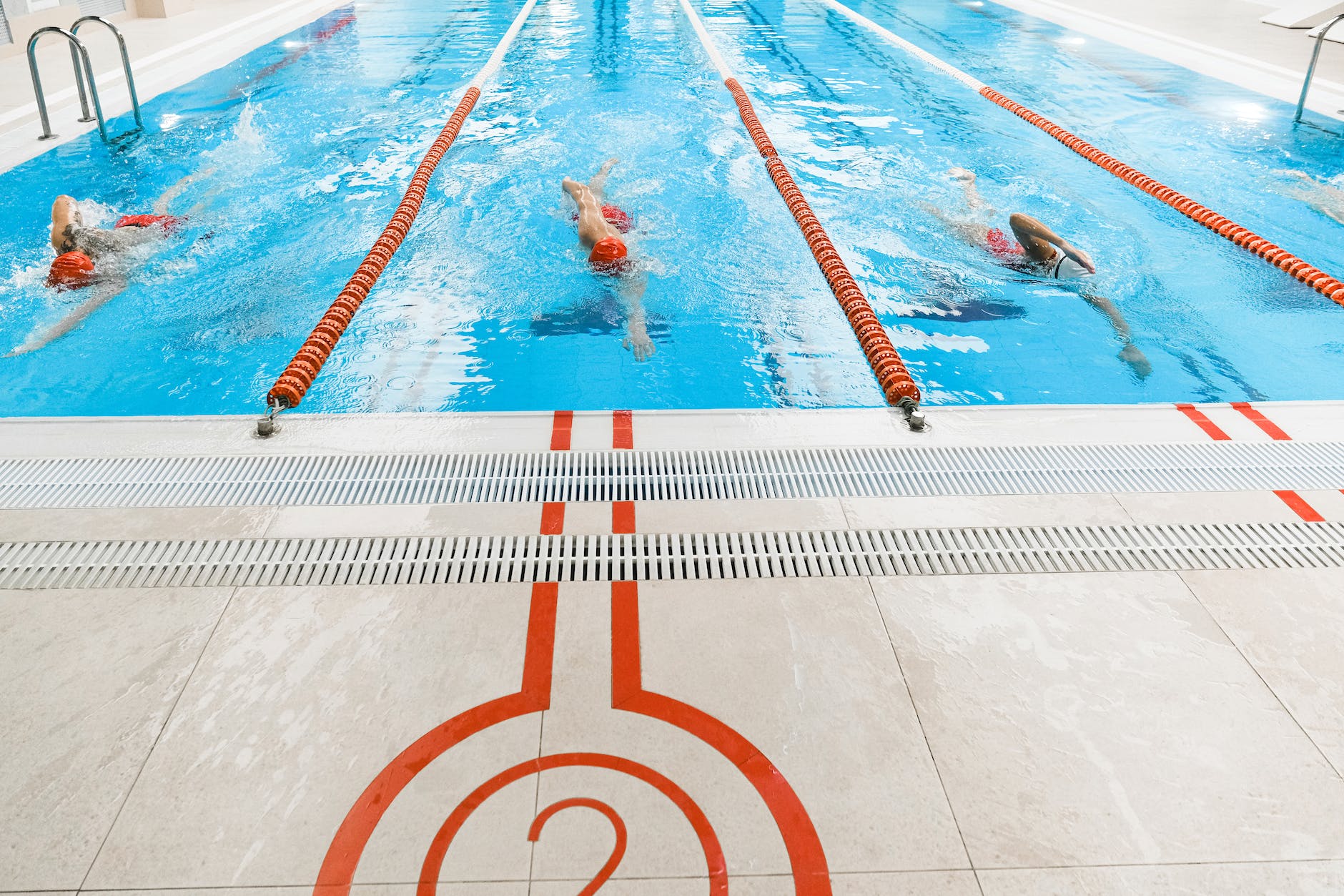 people swimming in the pool